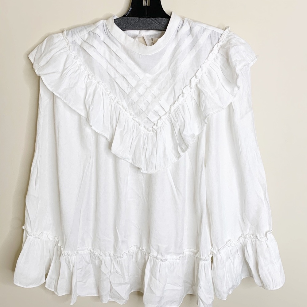 Max Studio long sleeve white  top sz Xs